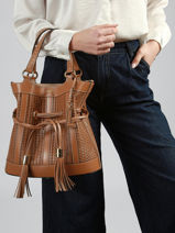 Medium Leather Premier Flirt Ajour� Bucket Bag Lancel Brown premier flirt A14010-vue-porte