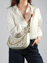 Medium Leather Croisette Charms Crossbody Bag Lancel White croisette A14012-vue-porte