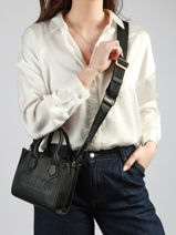 Leather Mini Jour Crossbody Bag Lancel Blue jour A14078-vue-porte
