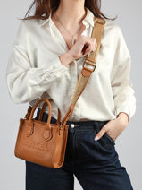 Leather Mini Jour Crossbody Bag Lancel Brown jour A14078-vue-porte