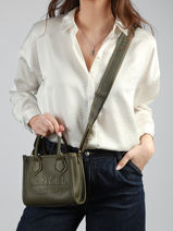 Sac Bandouli�re Mini Jour Cuir Lancel Vert jour A14078-vue-porte