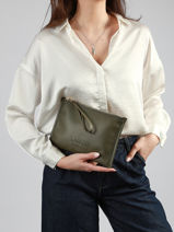 Pochette Zipp�e Jour Cuir Lancel Vert jour A13174-vue-porte