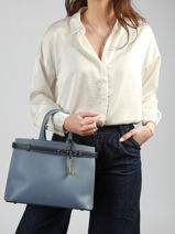 Satchel Faubourg Leather Lancel Blue faubourg A13548-vue-porte