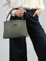 Leather Magnolia Top-handle Bag Nathan baume Green eden 3-vue-porte