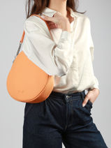Sac Port� �paule Anna Cuir Nathan baume Orange nathan 9-vue-porte