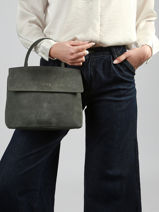Suede Leather Clarita Crossbody Bag Nathan baume Green nathan 18S-vue-porte