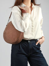 Suede Leather Anna Shoulder Bag Nathan baume Brown nathan 9S-vue-porte