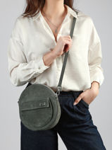 Suede Leather Dorine Crossbody Bag Nathan baume Green nathan 32PS-vue-porte