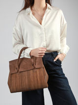 Textured Leather Clara Satchel Nathan baume Brown nathan 2TX-vue-porte