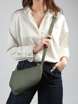 Sac Bandouli�re Large City Perle Cuir Nathan baume Vert n city 1-vue-porte