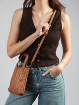 Sac Bandouli�re Tresse Miniprix Marron tresse 6683-vue-porte