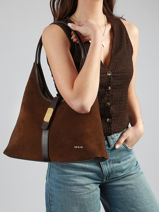 Sac Port� �paule Vintage Cuir Nat et nin Noir vintage ROMEO-vue-porte