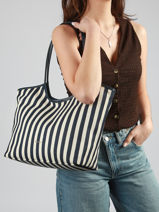 Sac Port� �paule Rayure Nat et nin Bleu rayure RY-vue-porte