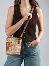 Sac Bandouli�re Paille Nat et nin Beige paille PL-vue-porte