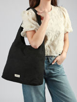 Le Sac Hobo Richelieu Coton Recycl� Rivedroite Noir timeless RICHETIM-vue-porte