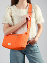 Recycled Cotton Mini Charlot Crossbody Bag Rivedroite Orange timeless MCHARTIM-vue-porte