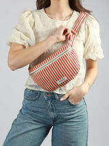 Recycled Coton Custine Striped Belt Bag Rivedroite Red spring striped CUSTSTRI-vue-porte