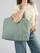 Shoulder Bag C�lestins Striped Recycled Cotton Rivedroite Green spring striped CELESTRI-vue-porte