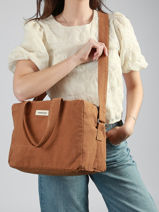 Recycled Cotton Sauval City Bag Rivedroite Brown timeless SAUVATIM-vue-porte