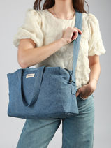 Recycled Cotton Sauval City Bag Rivedroite Blue timeless SAUVATIM-vue-porte