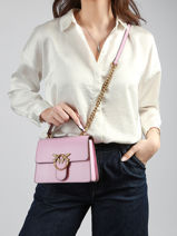 Satchel Love Bag Icon Leather Pinko Pink love bag icon A0F1-vue-porte