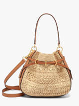 Sac Bandouli�re Le Mini Romy Cuir Et Raphia Gerard darel Beige raphia E454