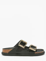 Slippers In Leather Birkenstock Black women 1029353