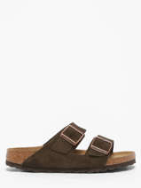 Slippers Arizona In Leather Birkenstock Brown women 951313