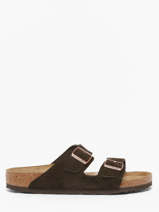 Slippers In Leather Birkenstock Brown men 951311
