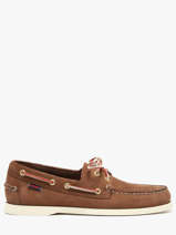 Boat Shoes In Leather Sebago Brown men 7000GA0