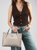 Shoulder Bag Jodi Cotton Guess Beige jodi PD976922-vue-porte