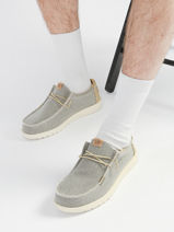 Moccasins Wally Braided Hey dude Blue men 40003-vue-porte