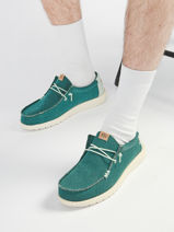 Moccasins Wally Braided Hey dude Green men 40003-vue-porte