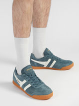 Sneakers In Leather Gola Blue men CMA192HW-vue-porte