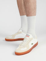 Sneakers In Leather Lacoste Beige men 1SMA0077-vue-porte