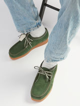 Chaussures Derbies En Cuir Clarks Vert men 26186170-vue-porte