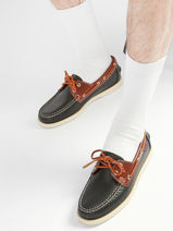 Boat Shoes In Leather Sebago Black men 7111M7W-vue-porte