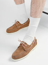 Boat Shoes In Leather Sebago Brown men 7000GA0-vue-porte