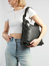 Sac Port� �paule Vintage Cuir Paul marius Noir vintage ELLIOTHB-vue-porte