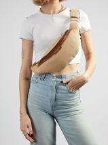 Sac Banane Lancaster Marron mini osier italie 76-vue-porte