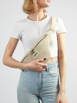 Belt Bag Hindbag Beige tressage TS-vue-porte