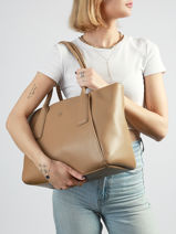 Sac Port� �paule Th Essential Polyester Tommy hilfiger Beige th essential AW18374-vue-porte