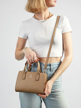 Sac Port� Main Th Daily Polyester Tommy hilfiger Marron th daily AW18379-vue-porte