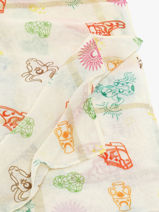 Scarf Far West 120x120cm Pieces Beige tasselo 17146404-vue-porte