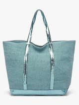 Large Le Cabas Tote Bag Linnen Sequins Vanessa bruno Blue cabas lin 31V40315
