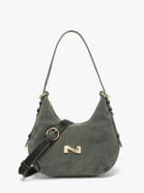 Suede Leather Sam Crossbody Bag Nathan baume Green vogue 4