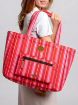 A4 Size Shoulder Bag Adventurer Recycled Polyester Cabaia Red adventurer TOTEBAGL-vue-porte