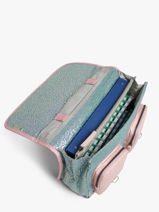 Cartable 2 Compartiments Cameleon Bleu vintage fantasy PBVGCA38-vue-porte