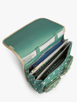 Cartable � Roulettes 3 Compartiments Cameleon Vert vintage fantasy PBVGCR41-vue-porte
