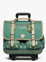 3-compartment Wheeled Satchel Cameleon Green vintage fantasy PBVGCR41